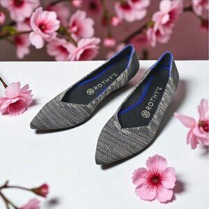 Rothys The Point Ballet Flats Womens Size 10 W Shoes Granite Heather Slip